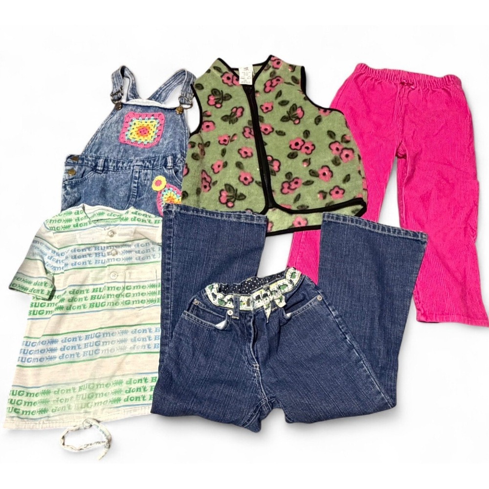 Vintage Girls Clothing Lot 5/6 Gymboree Denim Jeans Vest Corduroy Pants